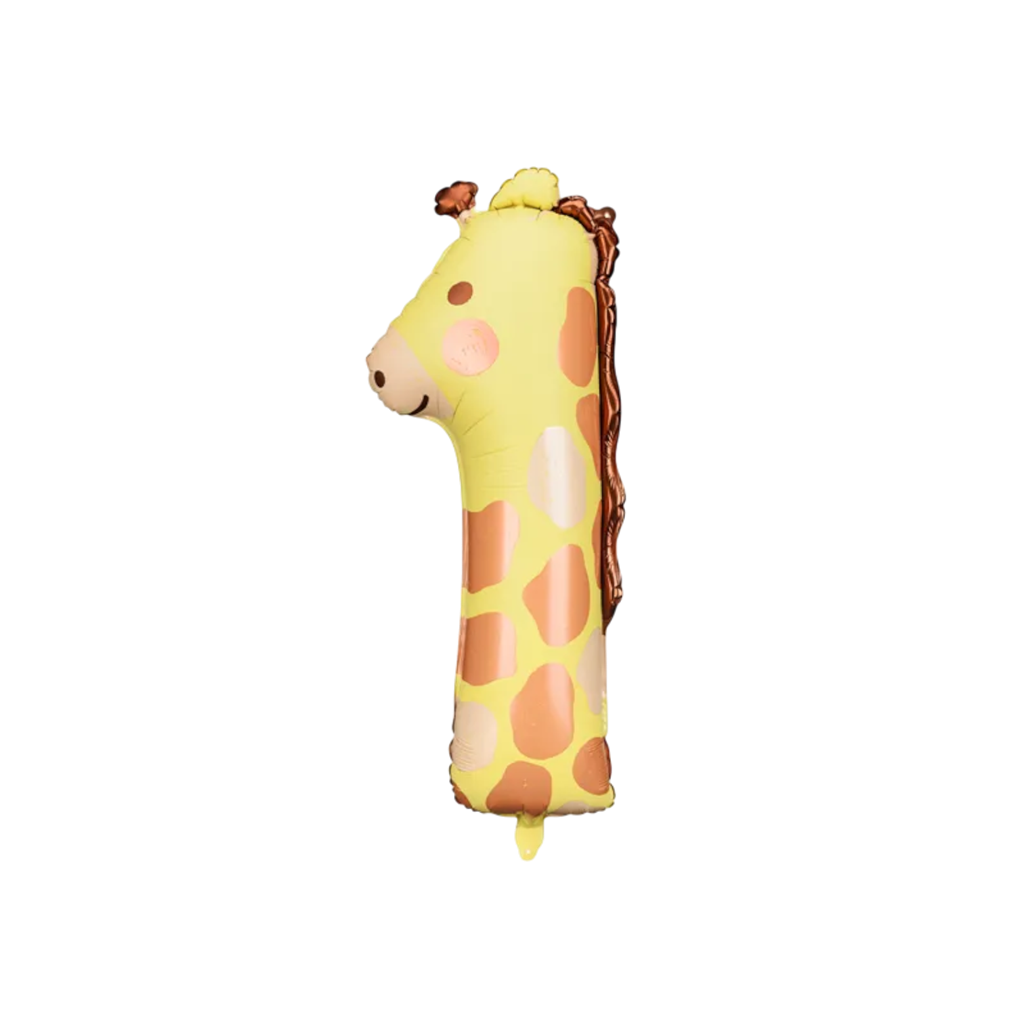 Ballon Mylar Chiffre 1 Girafe 84 cm – Ballon Aluminium Anniversaire