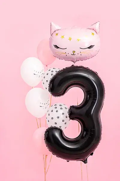 Ballon Aluminium Chiffre 3 Noir 86 cm – Ballon Mylar Anniversaire