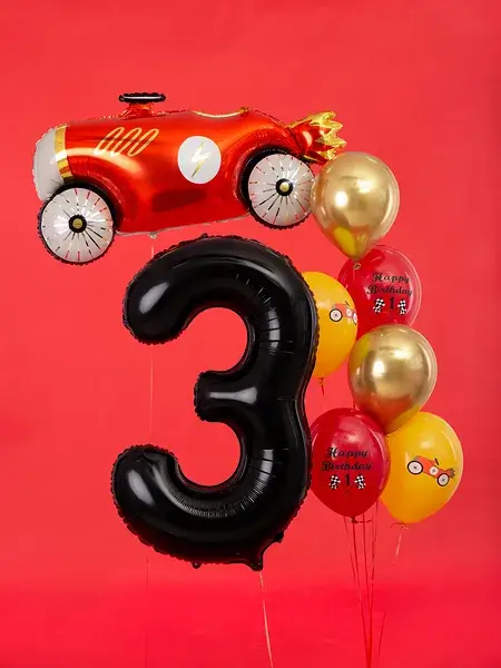 Ballon Aluminium Chiffre 3 Noir 86 cm – Ballon Mylar Anniversaire