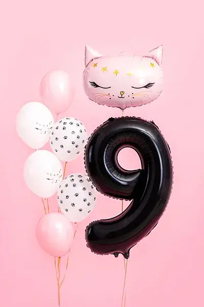 Ballon Aluminium Chiffre 9 Noir 86 cm – Ballon Mylar Anniversaire