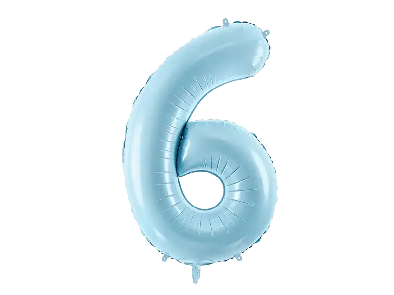Ballon Aluminium Chiffre 6 Bleu Clair 86 cm – Ballon Mylar Anniversaire