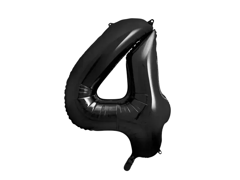 Ballon Aluminium Chiffre 4 Noir 86 cm – Ballon Mylar Anniversaire