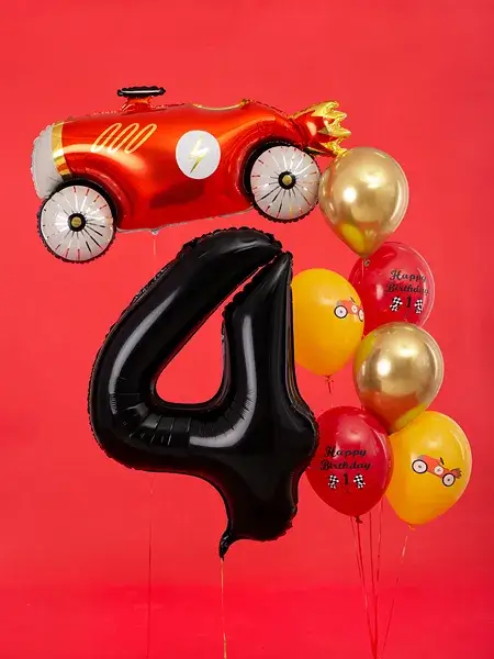 Ballon Aluminium Chiffre 4 Noir 86 cm – Ballon Mylar Anniversaire