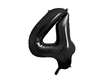 Ballon Aluminium Chiffre 4 Noir 86 cm – Ballon Mylar Anniversaire