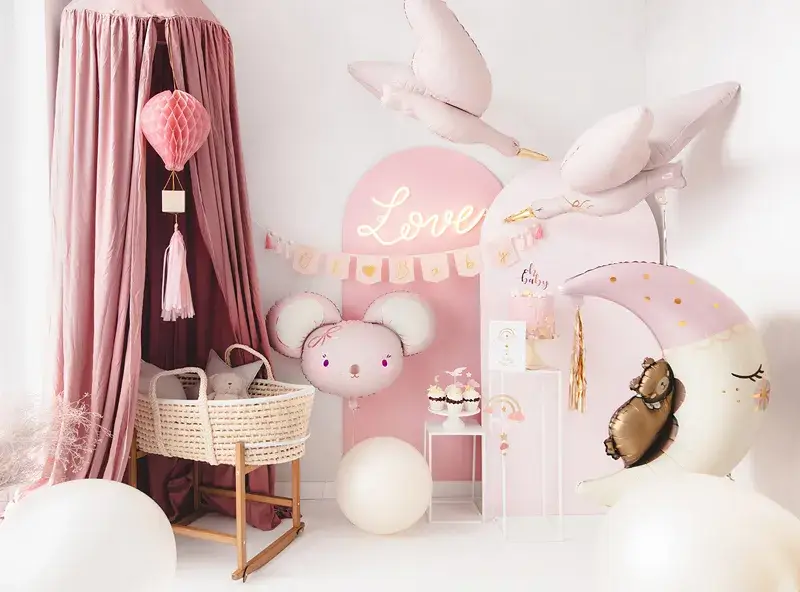 Ballon Aluminium Souris Rose 75 cm – Ballon Décoratif Baby Shower
