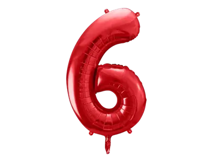 Ballon Aluminium Chiffre 6 Rouge 86 cm – Ballon Mylar Anniversaire