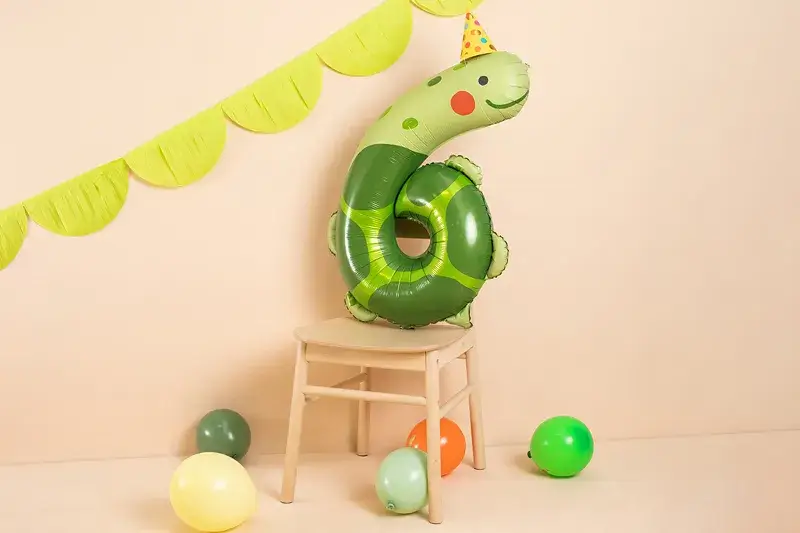 Ballon Tortue aluminium - Chiffre 6