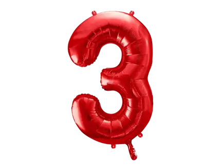 Ballon Aluminium Chiffre 3 Rouge 86 cm – Ballon Mylar Anniversaire