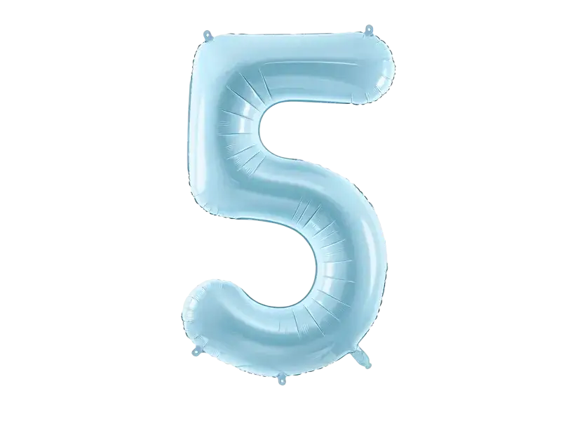 Ballon Aluminium Chiffre 5 Bleu Clair 86 cm – Ballon Mylar Anniversaire