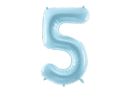 Ballon Aluminium Chiffre 5 Bleu Clair 86 cm – Ballon Mylar Anniversaire