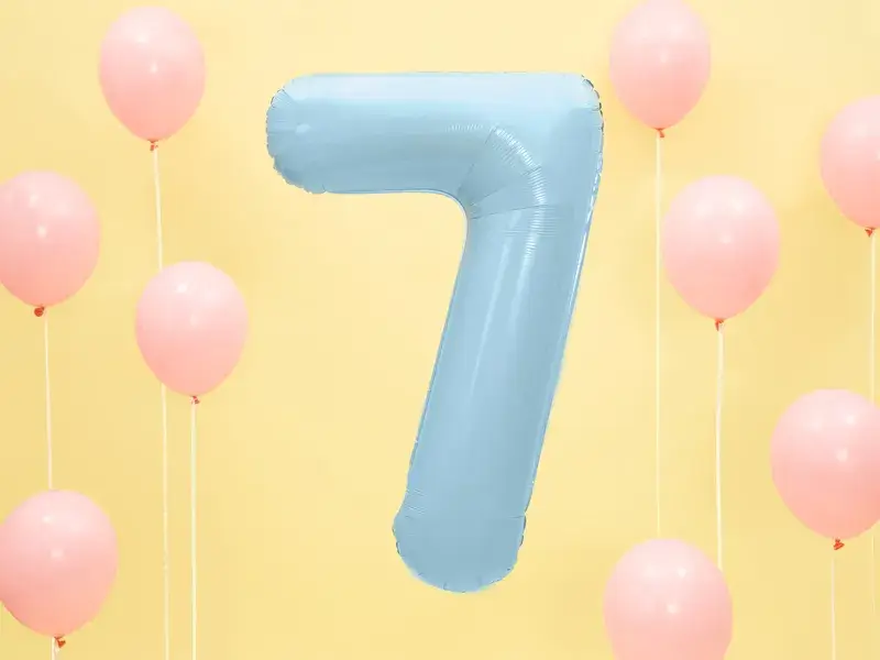 Ballon Aluminium Chiffre 7 Bleu Clair 86 cm – Ballon Mylar Anniversaire