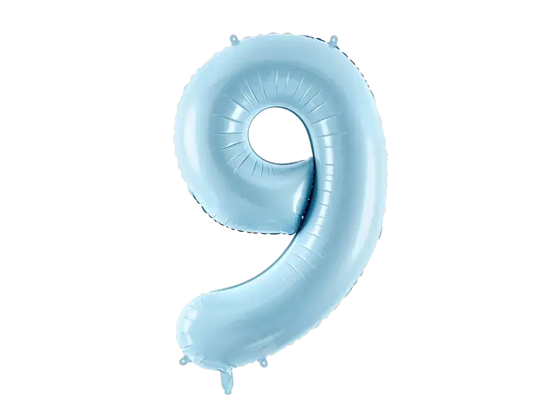 Ballon Aluminium Chiffre 9 Bleu Clair 86 cm – Ballon Mylar Anniversaire