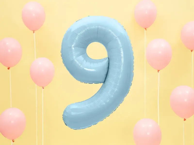 Ballon Aluminium Chiffre 9 Bleu Clair 86 cm – Ballon Mylar Anniversaire