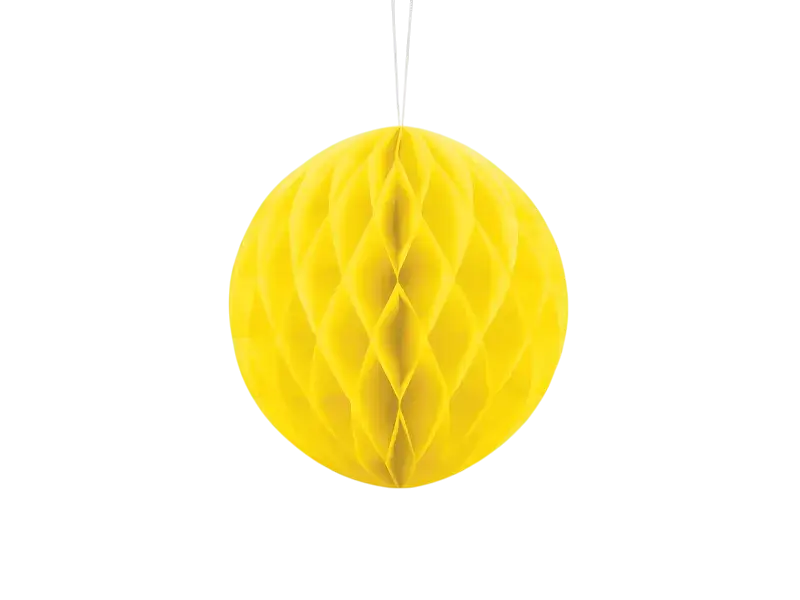 Boule Nid d'Abeille Alvéolée Jaune 20 cm – Décoration Papier de Soie