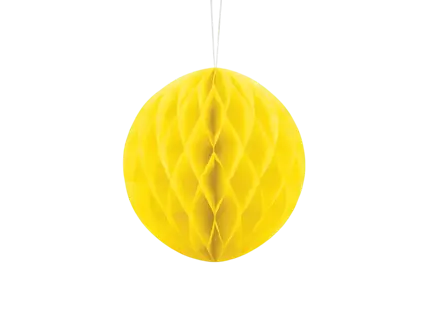 Boule Nid d'Abeille Alvéolée Jaune 20 cm – Décoration Papier de Soie