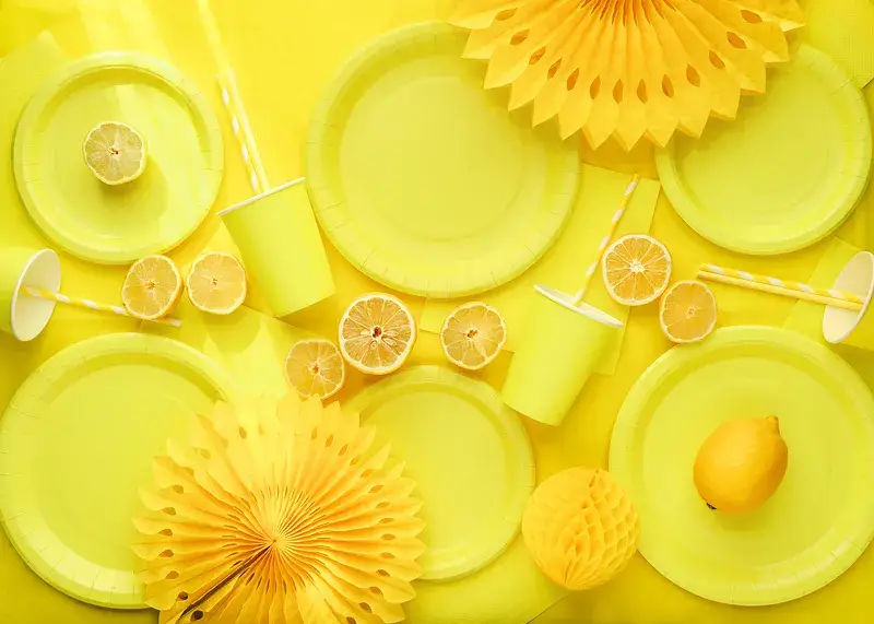 10 Pailles en Papier Jaunes Rayées 19,5 cm – Pailles Jetables de Fête