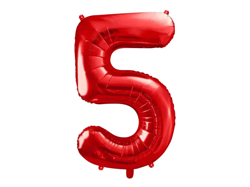 Ballon Aluminium Chiffre 5 Rouge 86 cm – Ballon Mylar Anniversaire