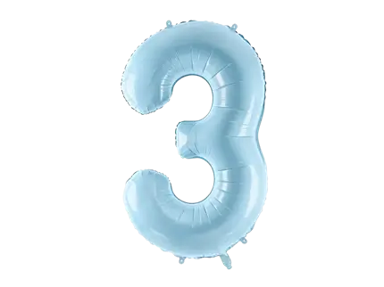 Ballon Aluminium Chiffre 3 Bleu Clair 86 cm – Ballon Mylar Anniversaire