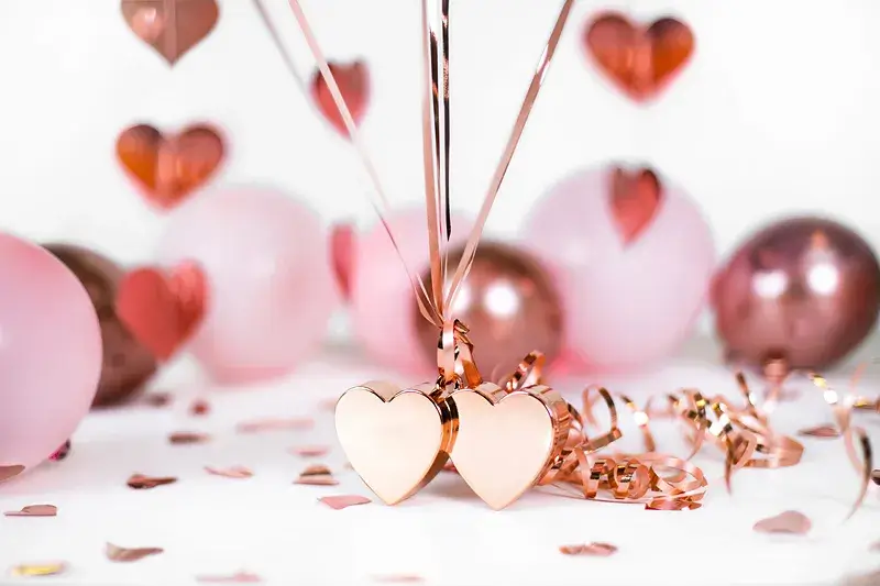Poids pour Ballons Cœurs Rose Gold 137 g – Accessoire Décoration Ballons