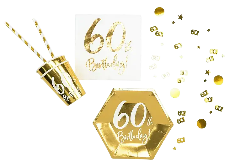 Confettis de Table Chiffre 60 Or 15 g – Décoration Anniversaire 60 Ans