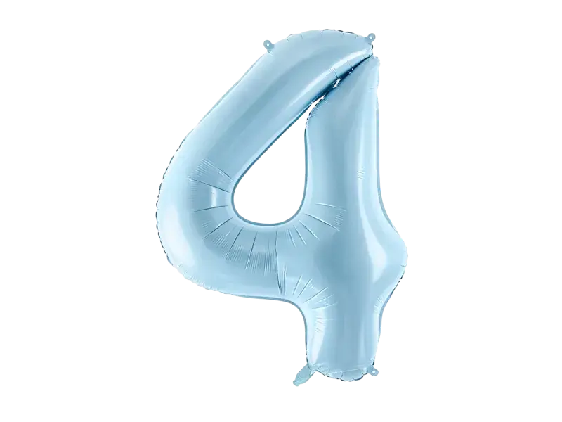 Ballon Aluminium Chiffre 4 Bleu Clair 86 cm – Ballon Mylar Anniversaire