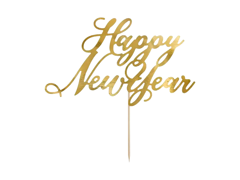 Décoration de Gâteau Happy New Year Or 24 cm – Cake Topper Nouvel An