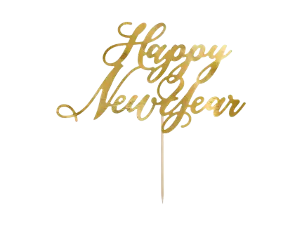Décoration de Gâteau Happy New Year Or 24 cm – Cake Topper Nouvel An