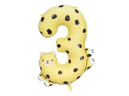 Ballon Mylar Chiffre 3 Guépard 81 cm – Ballon Aluminium Safari