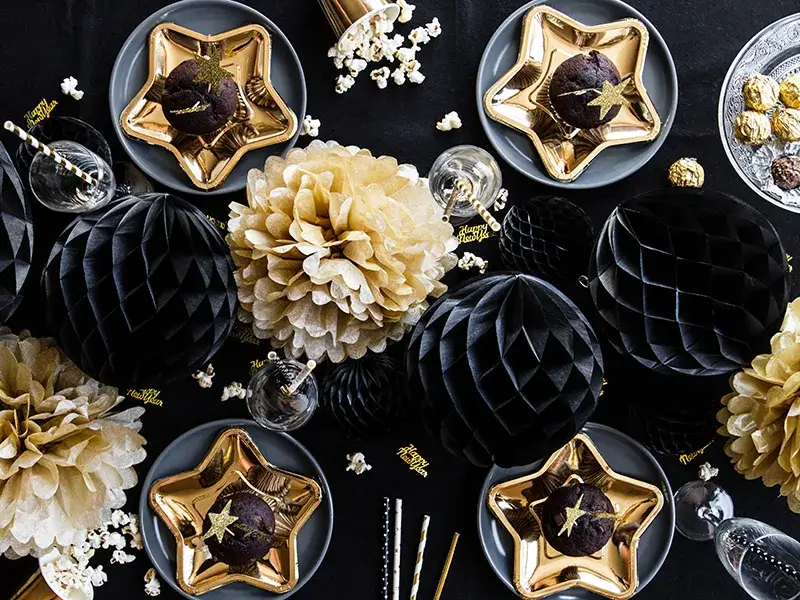 6 Assiettes Étoiles Or 18 cm – Assiettes Carton de Fête