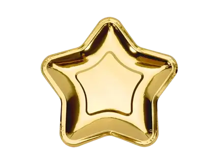 6 Assiettes Étoiles Or 18 cm – Assiettes Carton de Fête