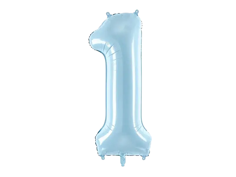 Ballon aluminium chiffre 1 bleu clair 86 cm – ballon géant anniversaire et décoration de fête