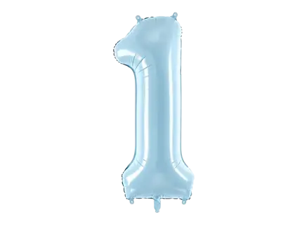 Ballon aluminium chiffre 1 bleu clair 86 cm – ballon géant anniversaire et décoration de fête