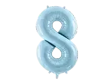 Ballon aluminium chiffre 8 bleu clair 86 cm – ballon géant anniversaire et décoration de fête