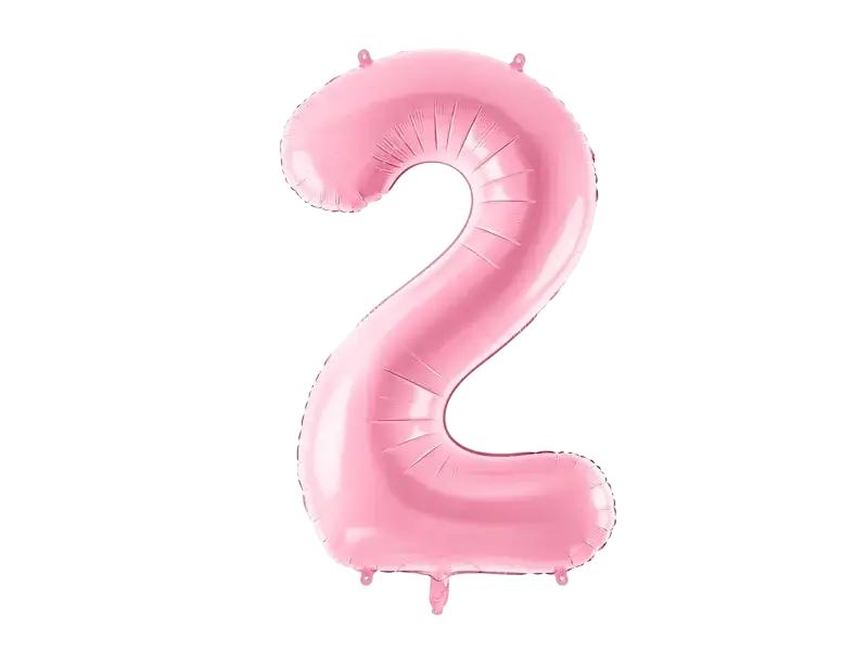 Ballon aluminium chiffre 2 rose pastel 86 cm – ballon géant anniversaire et décoration de fête
