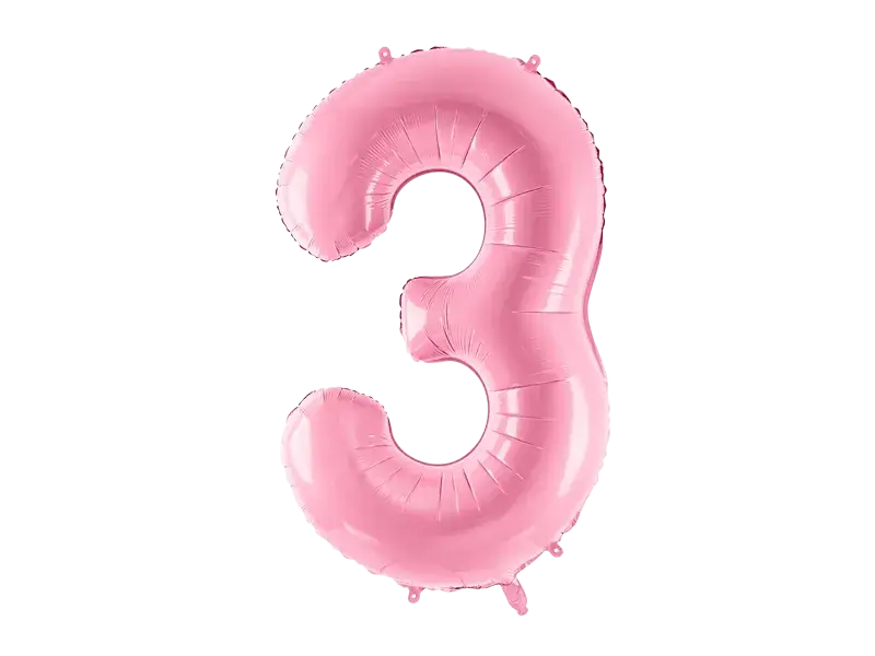 Ballon aluminium chiffre 3 rose pastel 86 cm – ballon géant anniversaire et décoration de fête