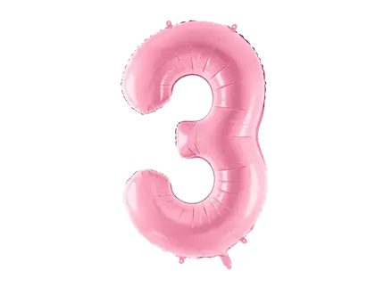Ballon aluminium chiffre 3 rose pastel 86 cm – ballon géant anniversaire et décoration de fête