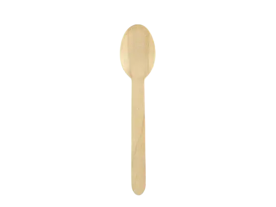 Cuillères en bois 16 cm – lot de 100 couverts jetables pour réception et événement