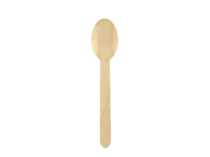 Cuillères en bois 16 cm – lot de 100 couverts jetables pour réception et événement