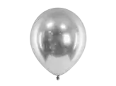 Ballons Glossy argent 30 cm – lot de 10 ballons métallisés pour anniversaire et décoration de fête