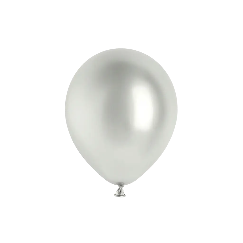 10 Ballons Métalliques Brillants Argent