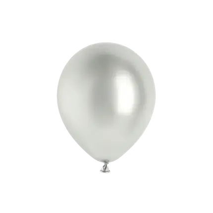 10 Ballons Métalliques Brillants Argent