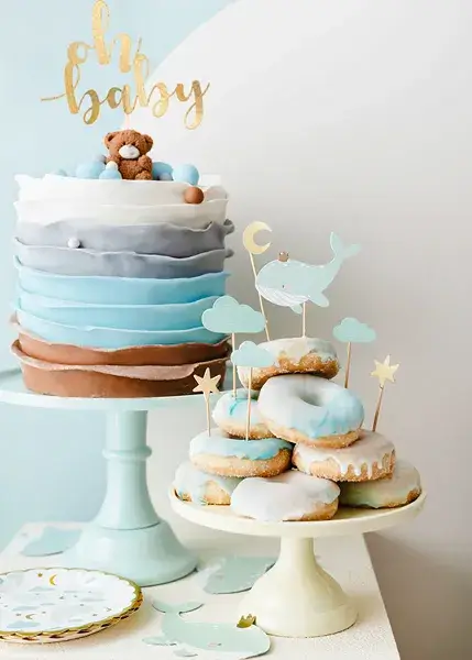 Assiettes d'anniversaire Baleines 18 cm – lot de 6 assiettes en papier pour fête enfant