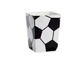 Boîtes à pop-corn Ball noir et blanc 12 cm – lot de 6 boîtes pour candy bar et anniversaire