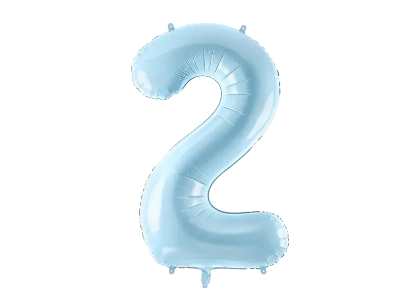 Ballon aluminium chiffre 2 bleu clair 86 cm – ballon géant anniversaire et décoration de fête