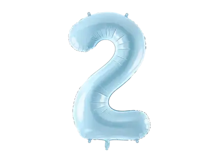 Ballon aluminium chiffre 2 bleu clair 86 cm – ballon géant anniversaire et décoration de fête