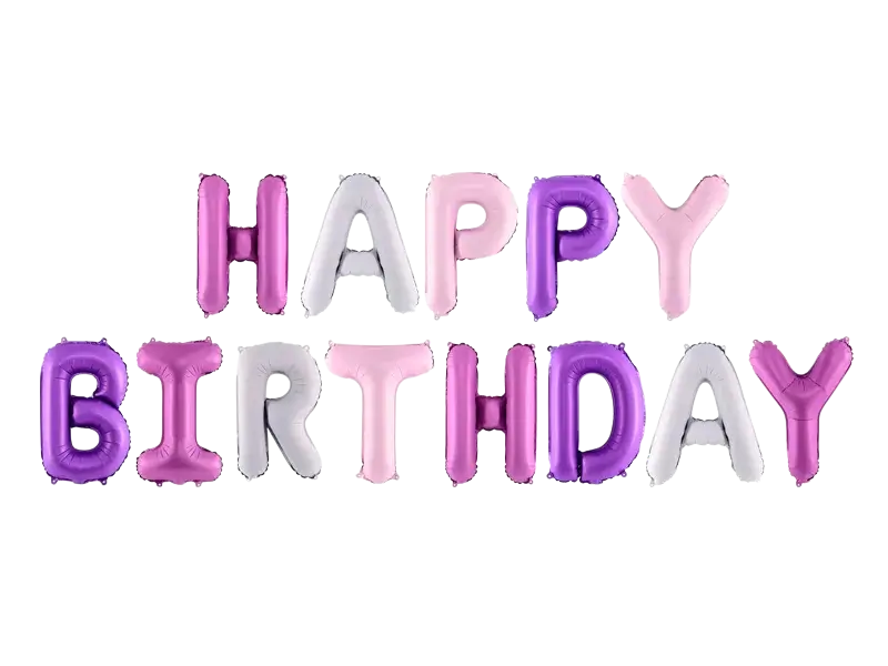 Ballon Mylar Happy Birthday pastel 340 x 35 cm – bannière ballon anniversaire à assembler