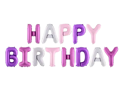 Ballon Mylar Happy Birthday pastel 340 x 35 cm – bannière ballon anniversaire à assembler