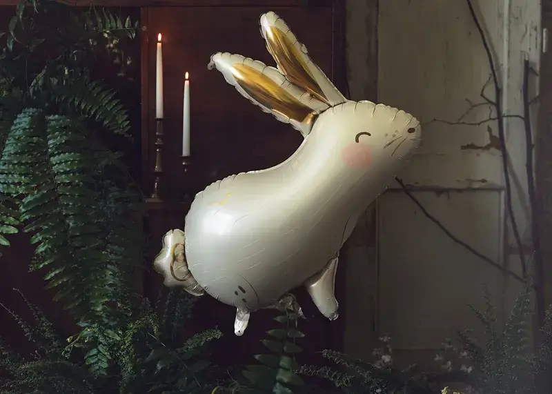 Ballon aluminium Lièvre 88 cm – ballon géant lapin pour Pâques, anniversaire et décoration de fête