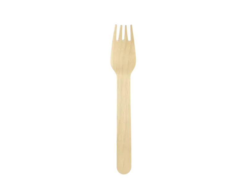 Fourchettes en bois 15,5 cm – lot de 100 couverts jetables pour réception et événement