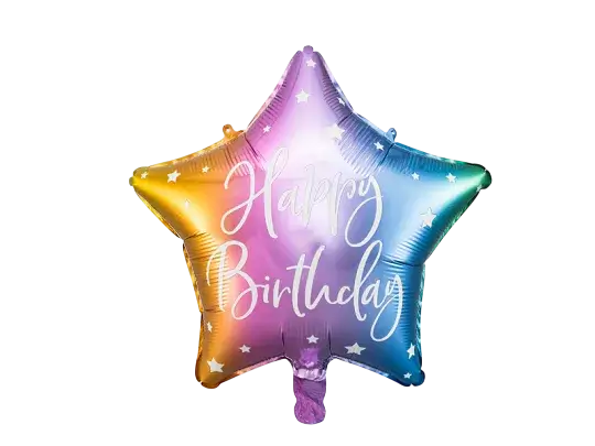 Ballon Mylar étoile Happy Birthday 40 cm – ballon anniversaire étoile multicolore